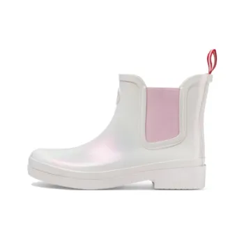 Star Flowers Water Resistant Rain Boots Women's Pearl Pink White