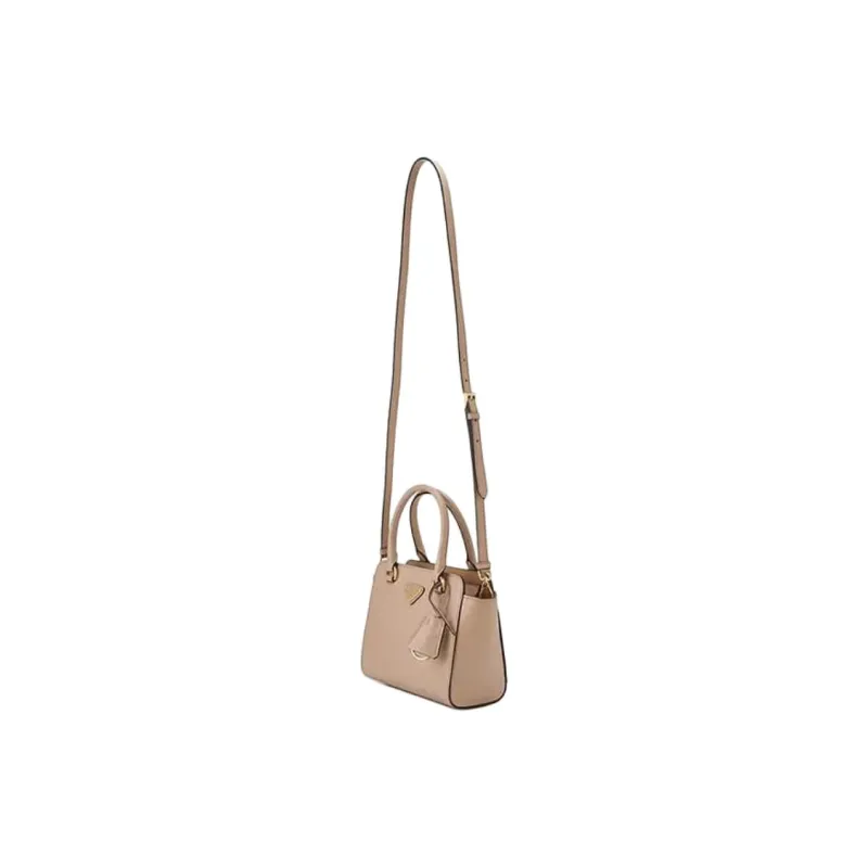 PRADA Saffiano Calfskin One Shoulder Handbags Small Size Women's Beige-1