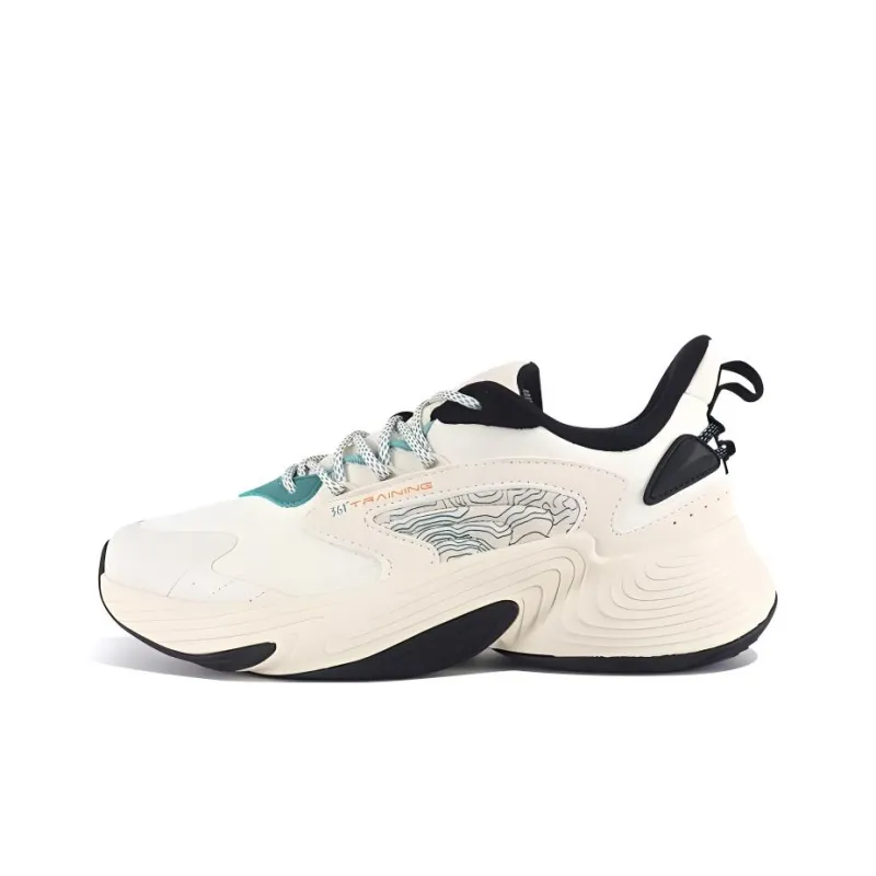 361° Anti-Slip Wear-Resistant Low-Top Running Shoes Men's White Black-0
