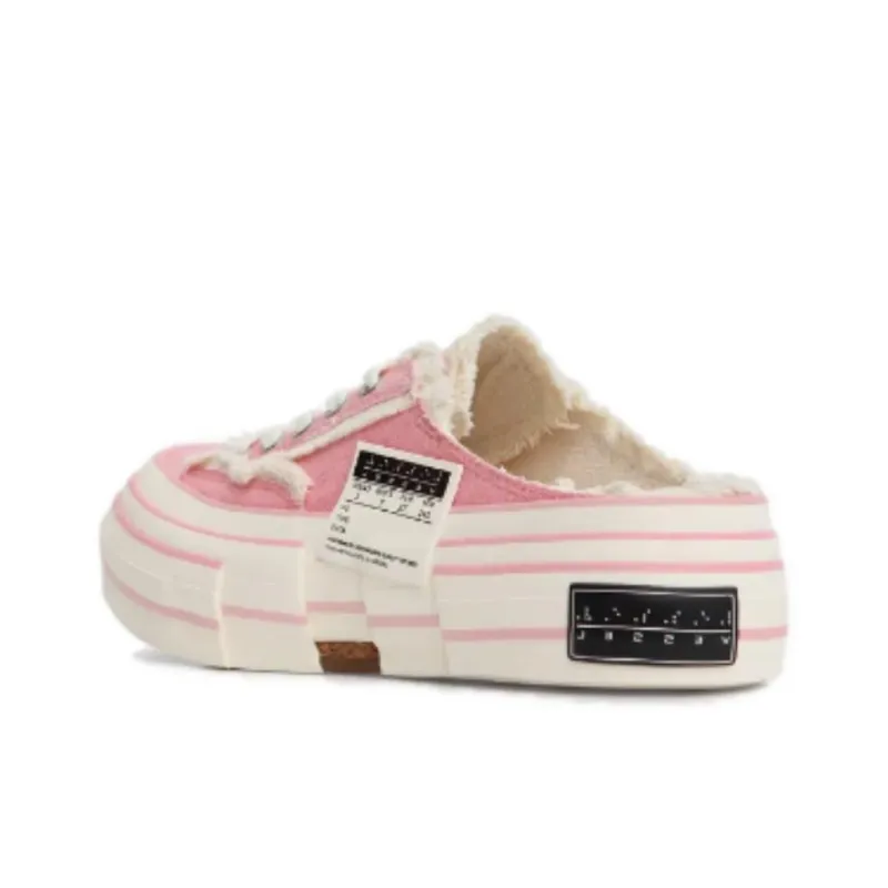 VESSEL G.O.P.Slip On Pink Low Top Skateboard Shoes Unisex Light Pink Color Changing-3