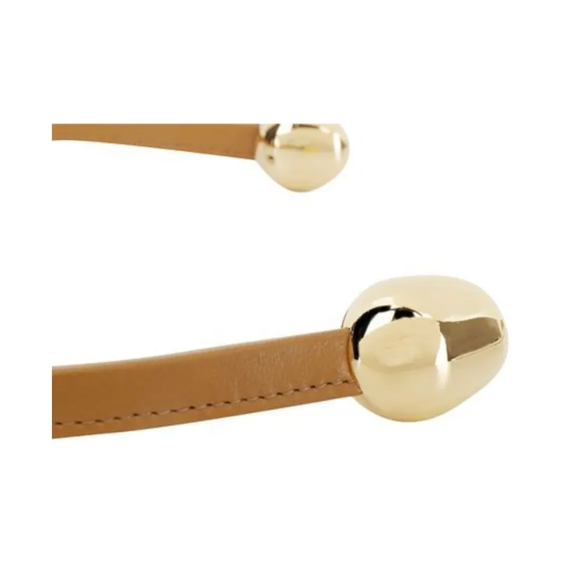 Bottega Veneta Leather Necklaces Unisex Gold-2