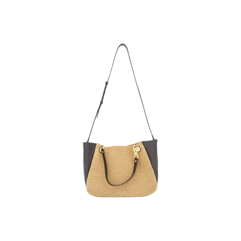 RAG&BONE Straw With Leather Portable Crossbody Bag Shoulder Bag Mini Women's Tan & Black-2