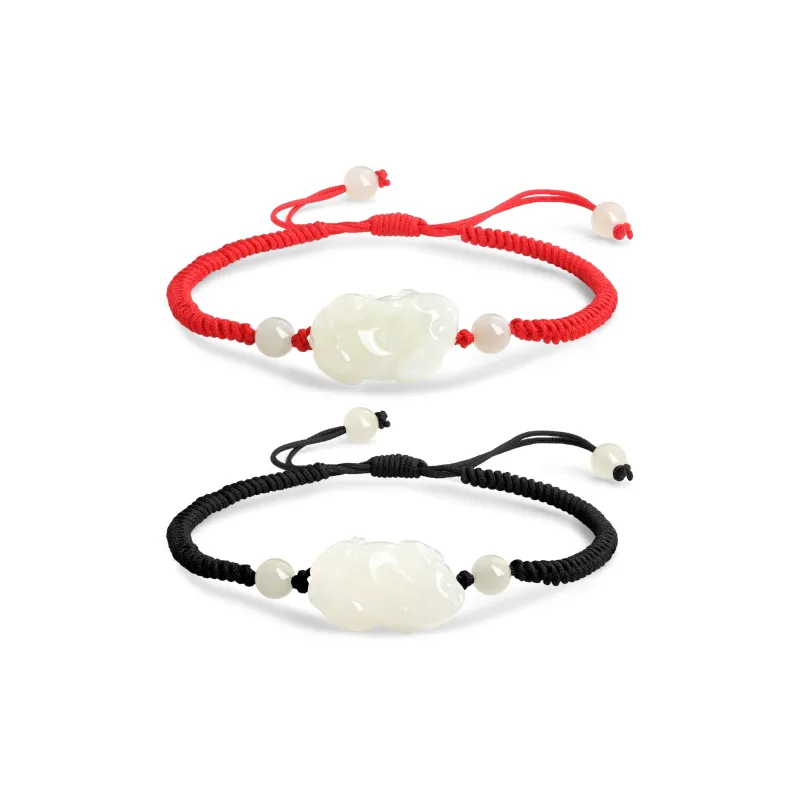 Lao Feng Xiang Hetian Jade Bracelets White Jade/Pale Greenish White Jade Unisex-2