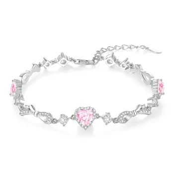 ZHENJIUJIU Silver 925 Spliced Chain Friends Bestie Couple Women's