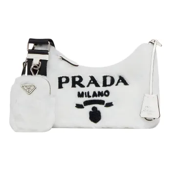PRADA Re-Edition Wool 3-in-1 Combo Bag Handbag Shoulder Bag Women's White