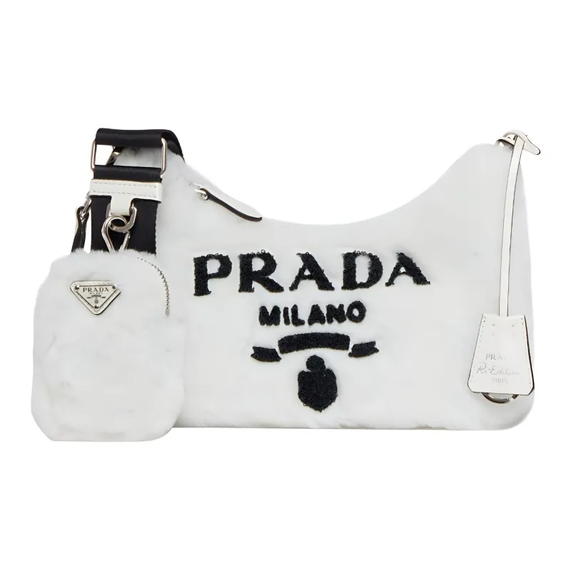 PRADA Re-Edition Wool 3-in-1 Combo Bag Handbag Shoulder Bag Women's White-0