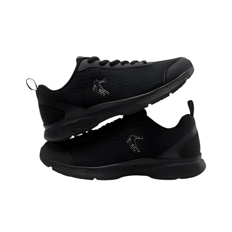 QIAODAN Abrasion Resistant Low Top Running Shoes Men's Black-1