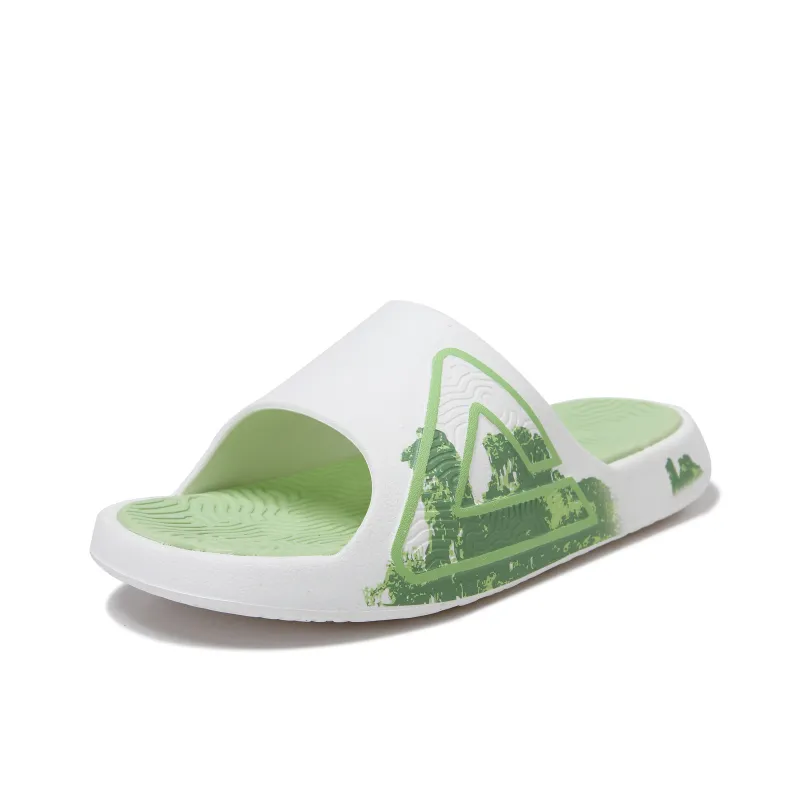 PEAK State Pole Slip Resistant Abrasion Resistant Cushioning Slide Slippers Unisex White Green-2