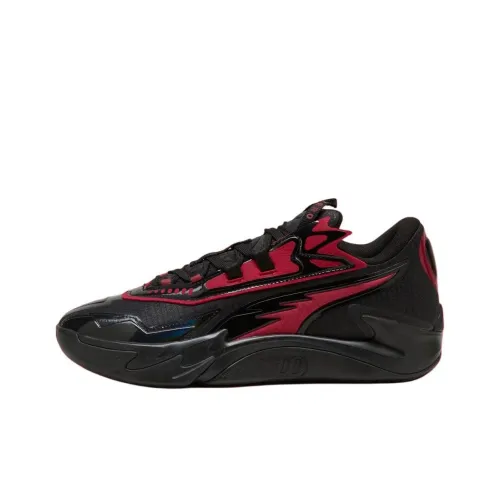 PUMA Scoot Zeros Anti Slip Wear Resistant Low Top Basketball Shoes Men's Black Red