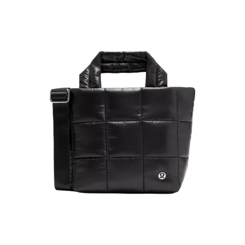 Lululemon Wunder Puff Series Synthetic Leather Shoulder Bag Crossbody Bag Handbag Mini Women's Black