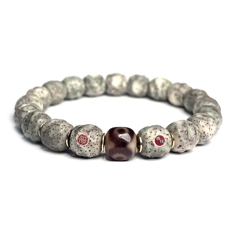 MOUNTAINS AND MANS Star Moon Bodhi Seeds New Chinese Style Good Luck Beaded Bracelet Unisex-5