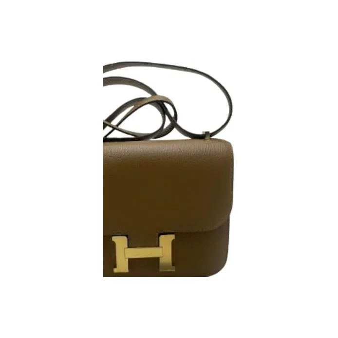 HERMES Constance Mysore Goat Skin Shoulder Bag Crossbody Bag Mini Women's 2H Kraft Kraft Paper Color-4