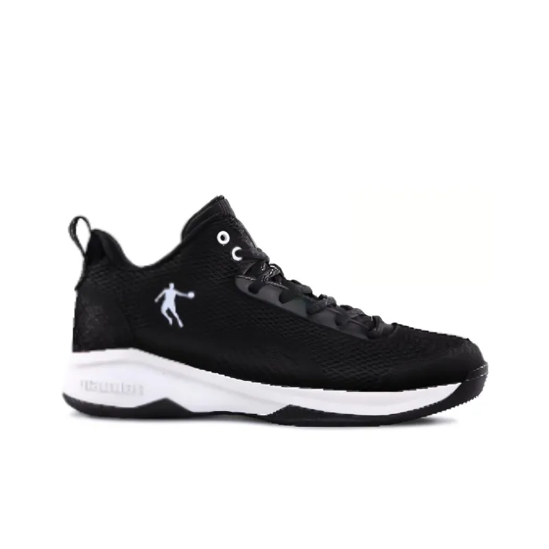 QIAODAN Shock Absorbers With Slip Resistant Features Low Top Basketball Shoes Men's Black-1