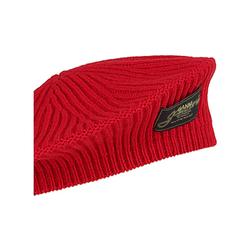 GANNI Sheep Wool Berets Women's Red-1