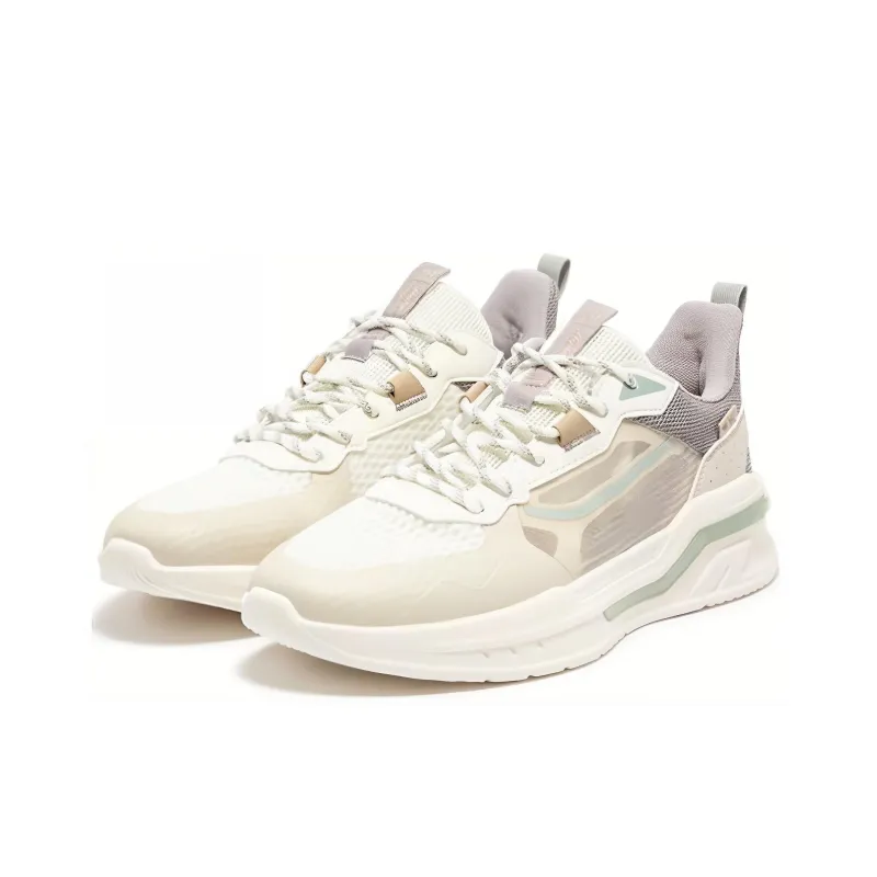 361° Cushioning Wear Resistant Low Top Running Shoes Men's Ecru-2