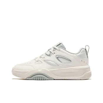 Erke Anti Slip And Wear Resistant Breathable Low Top Skateboard Shoes Women's Microcrystal White Light Gray Green