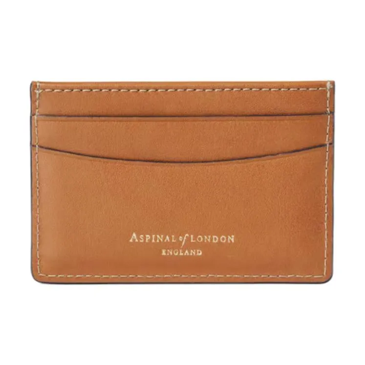 Aspinal Of London Full Grain Leather Card Holder Women's Tan-1