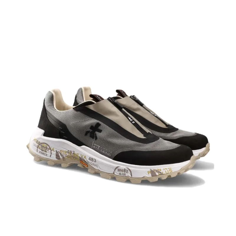 PREMIATA SCILIAR Slip Resistant Low Top Casual Shoes Men's Gray Black White-3