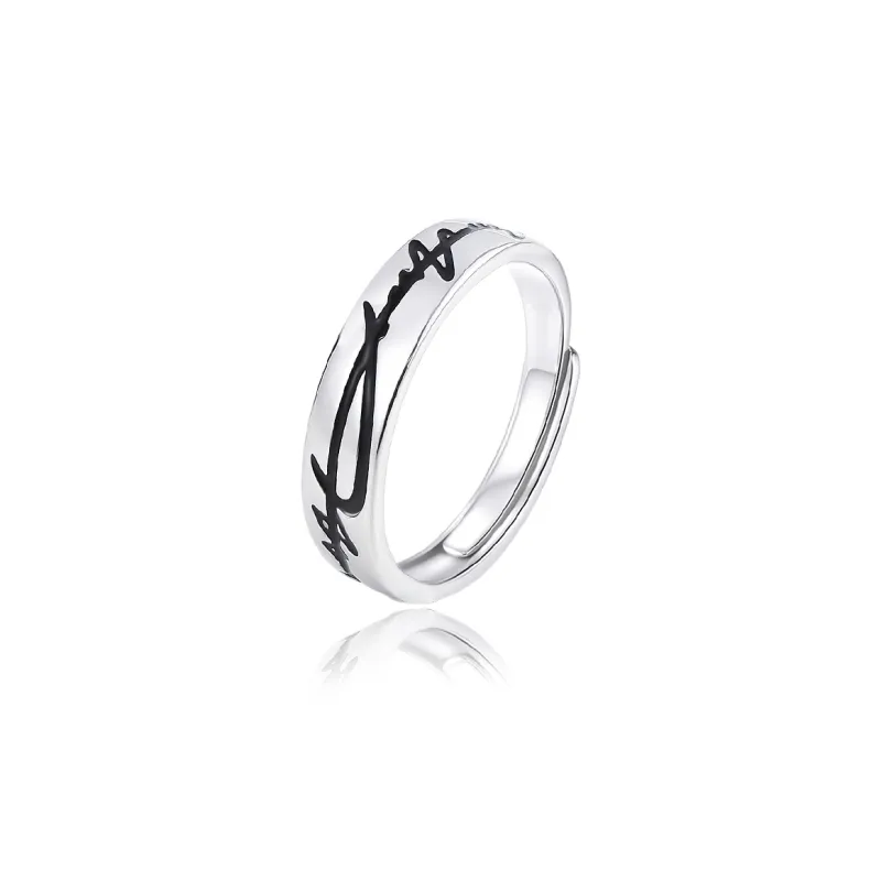 FOREVER MELODY 925 Sterling Silver Rings Men's-0