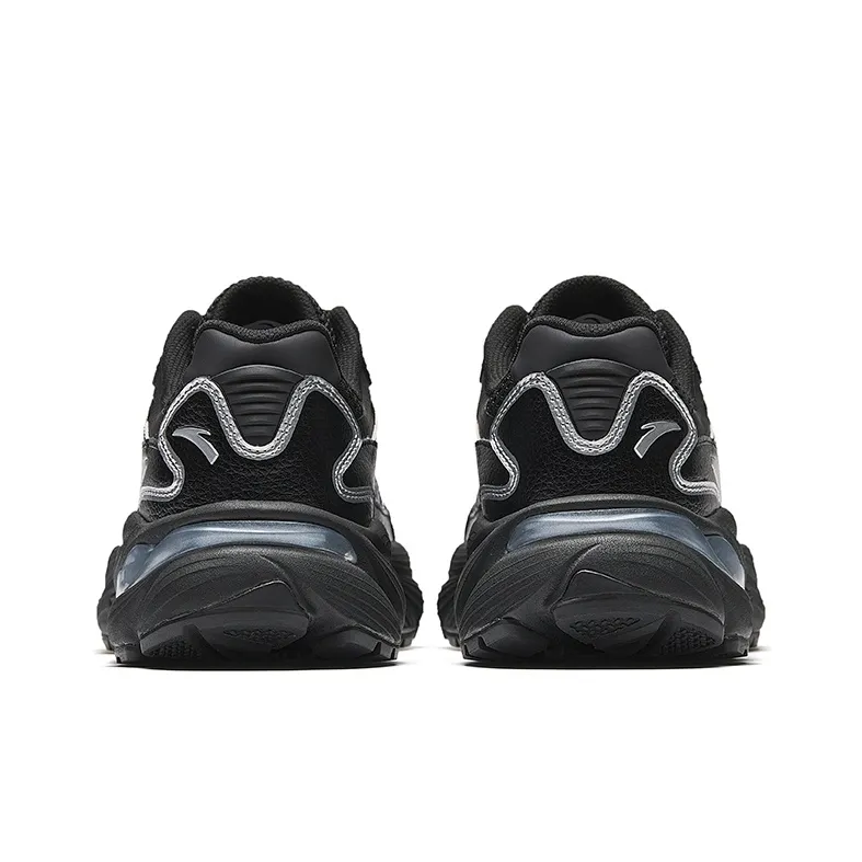 Anta Anti-Slip Wear-Resistant Low-Top Casual Shoes Men's Black Silver-3