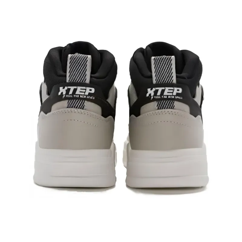 XTEP Anti Slip Wear Resistant High Top Skateboard Shoes Women's Black Gray Color-3