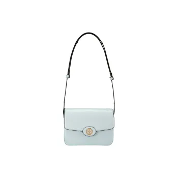 TORY BURCH Robinson Crosshatched Convertible Shoulder Bag Blue