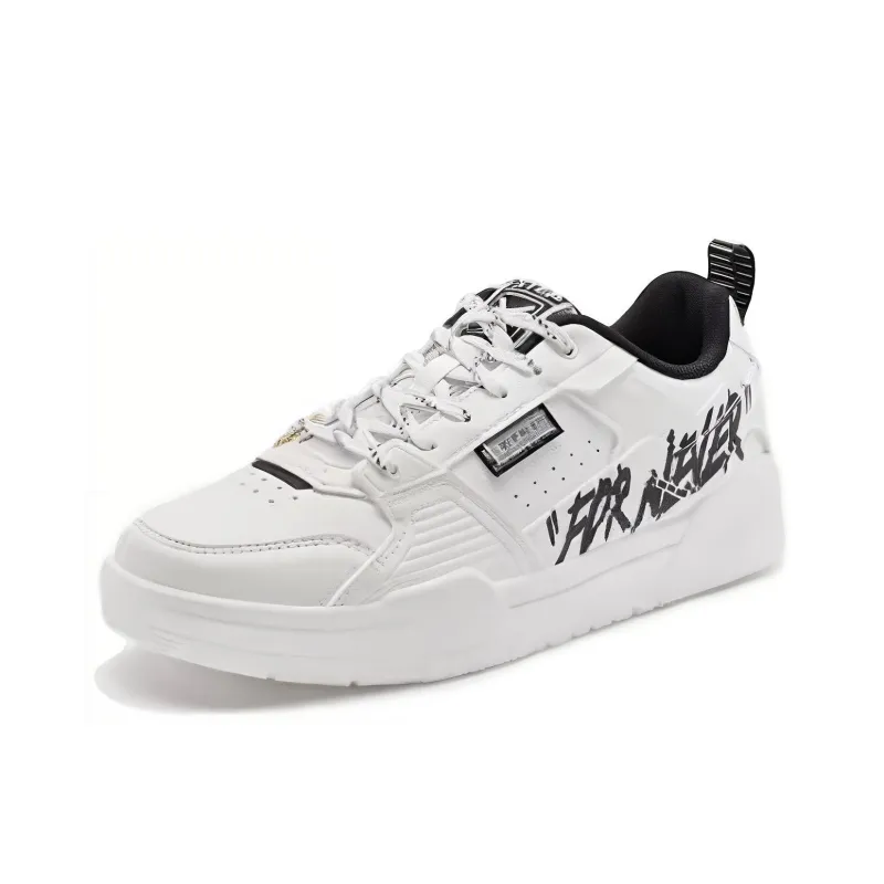 XTEP Unbounded Cushioning Wear Resistant Low Top Skateboard Shoes Women's White Black-1