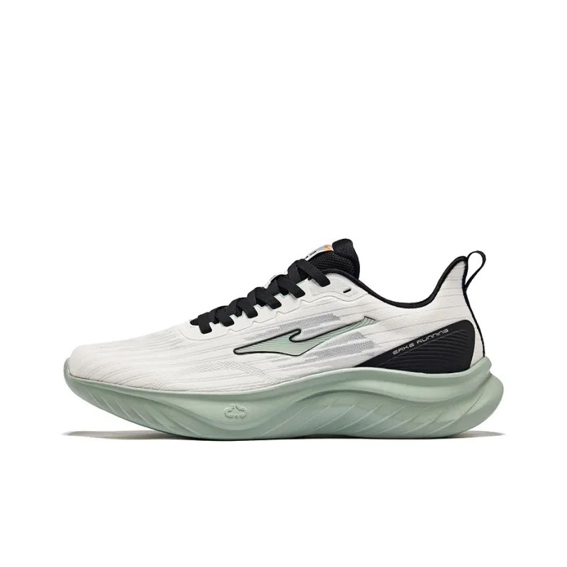 Erke Cushioning Rebound Lightweight Breathable Low-Top Running Shoes Men's Microcrystal White/Jet Black-0