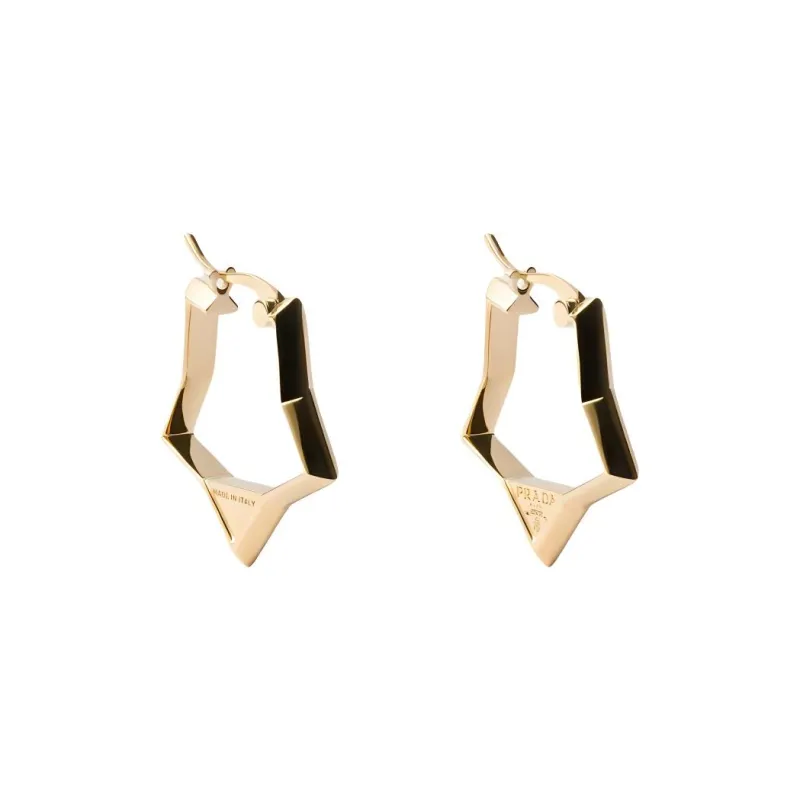 PRADA Metal Earrings Women's Gold-0