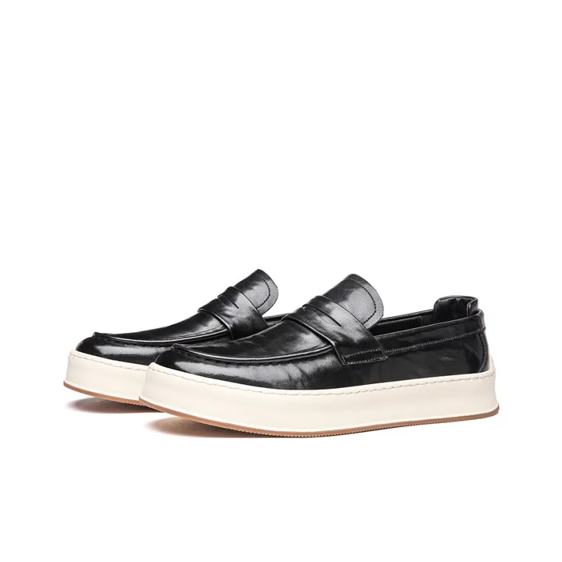 Kaltendin British Commute Vintage Loafers Men's Black-2