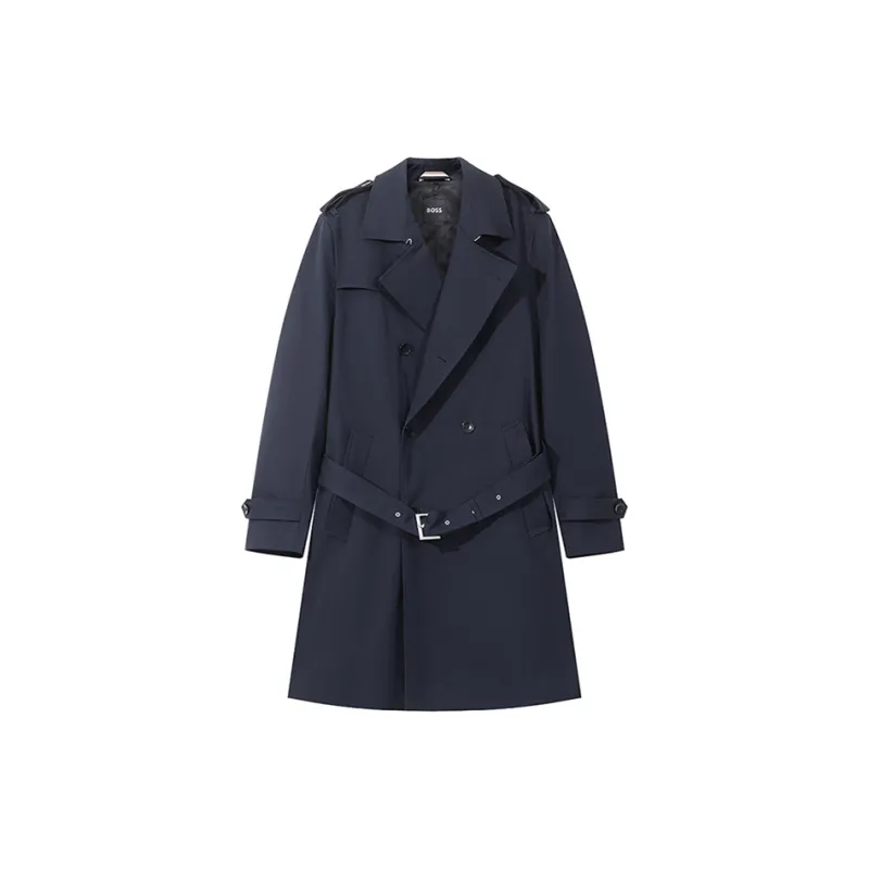 HUGO BOSS Trench Coat Men's Dark Blue-1