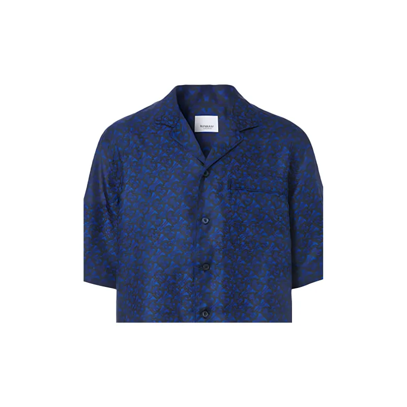 Burberry Tb Monogram Print Silk Shirt-4