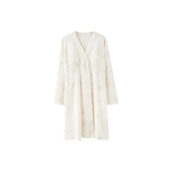 XIAFENYAN Nightgown Women's Beige