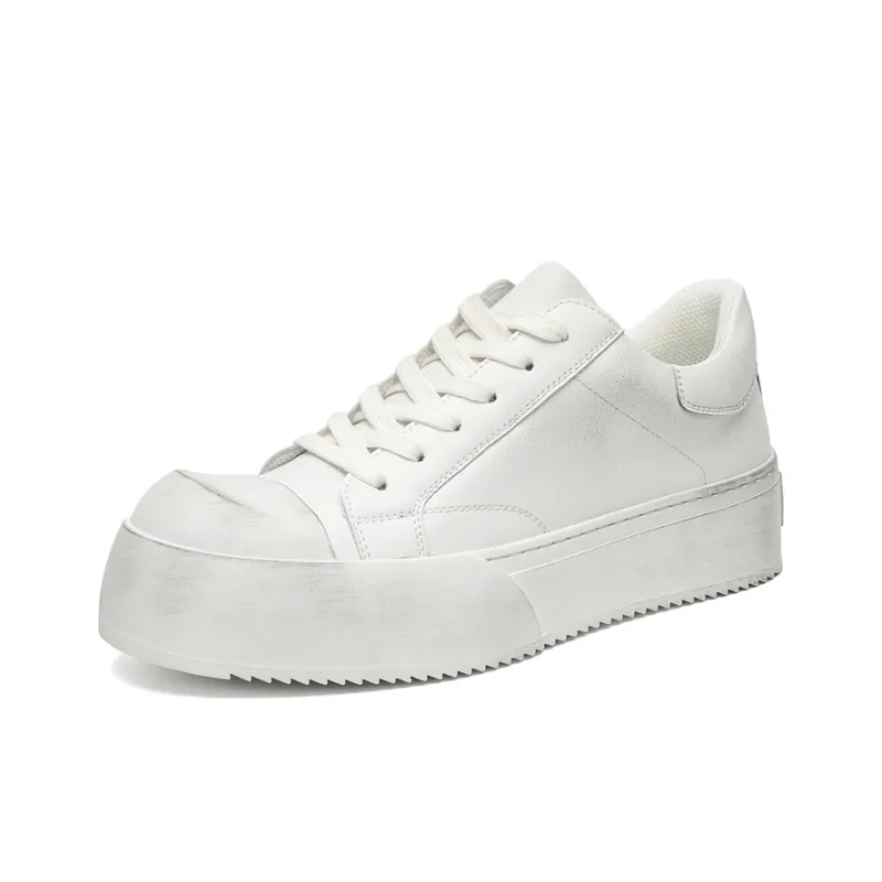 JIETEGONGYANG Slip Resistant Waterproof Abrasion Resistant Lightweight Breathable Low Top Skateboard Shoes Men's White-1