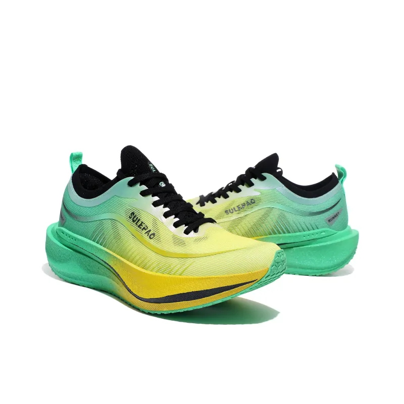 Speed Joy Run Cushioning Anti-Slip And Wear-Resistant Low-Top Carbon Plate Marathon Running Shoes Men's Green Yellow-2