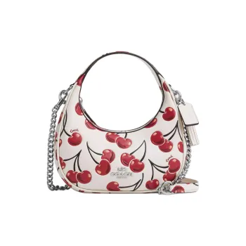 COACH CARMEN Leather Shoulder Bag Crossbody Bag Handbag Mini Women's Chalk