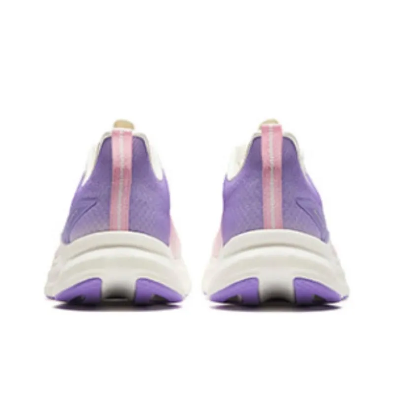 Anta Taming The Wind Cushioning Slip Resistant Low Top Running Shoes Women's White Pink Purple-4