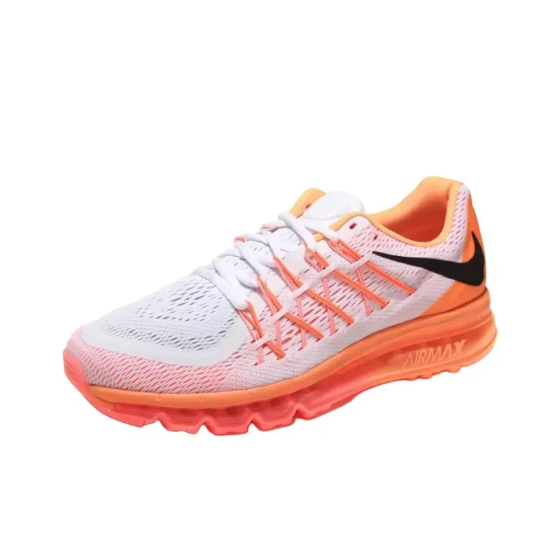 Nike Air Max 2015 Anti-Slip Wear-Resistant Low-Top Running Shoes Men's White Orange-1