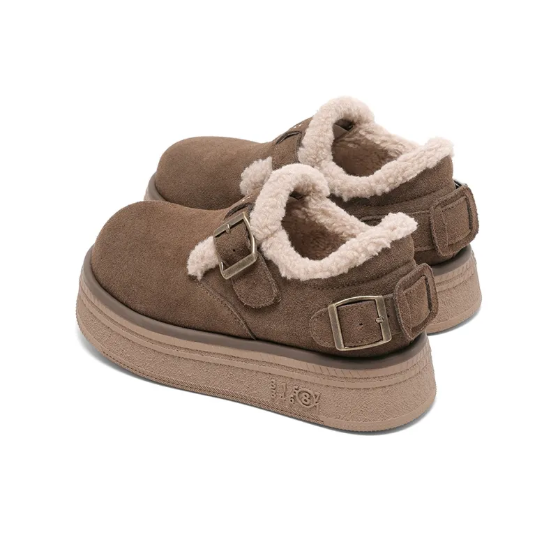 ST&SAT Warm Wear-Resistant Height Increasing Slip-Resistant Coverage Ankle-Length Snow Boots Women's-9