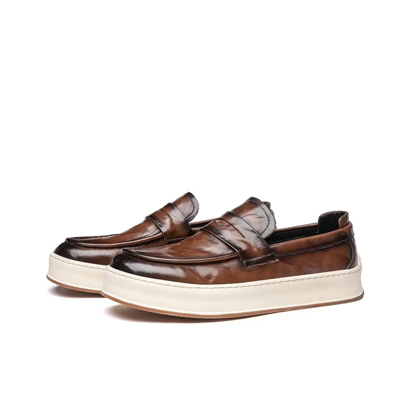 Kaltendin British Commute Vintage Loafers Men's Black-9