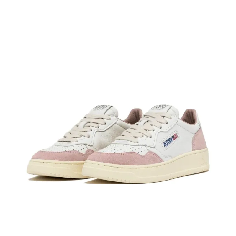 AUTRY Medalist Leather Low White Powder Women's-1