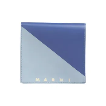 MARNI Tribeca Polyurethane Wallet Men's Plum Blossom Purple & Light Blue