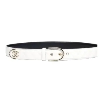 CHANEL - Leather Belts Unisex White -