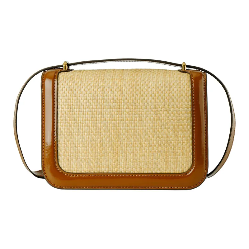 TORY BURCH Eleanor Suede Small Square Bag, Crossbody Bag, Shoulder Bag Small Size Women's Brown-2