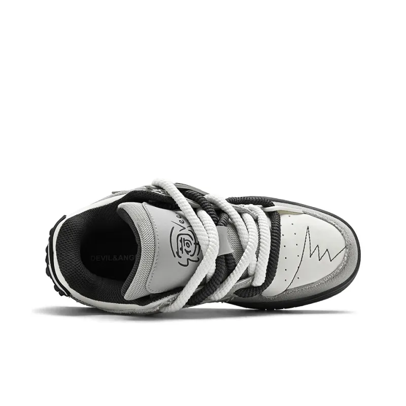 DEVIL AND ANGEL Low-Top Skateboard Shoes Unisex Smoky Tranquility Stroll Lotus Seed Egg 2.0 Edition-2