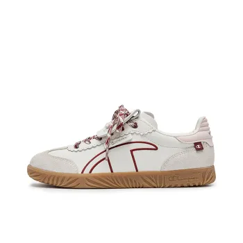 Champion T Head German Army Trainers Champ T Trainer Low Top Skateboard Shoes Women's Milk White/Light Rose Red