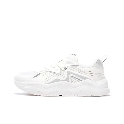 361° Anti-Slip Wear-Resistant Low-Top Chunky Sneakers Women's White Gray