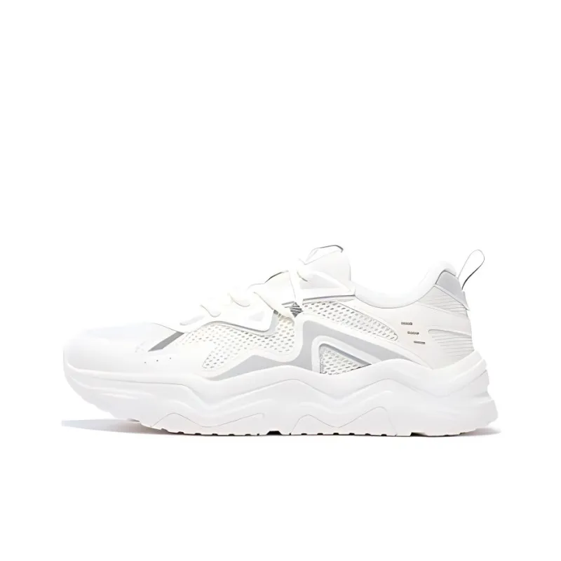 361° Anti Slip Wear Resistant Low Top Chunky Sneakers Women's White Gray-0