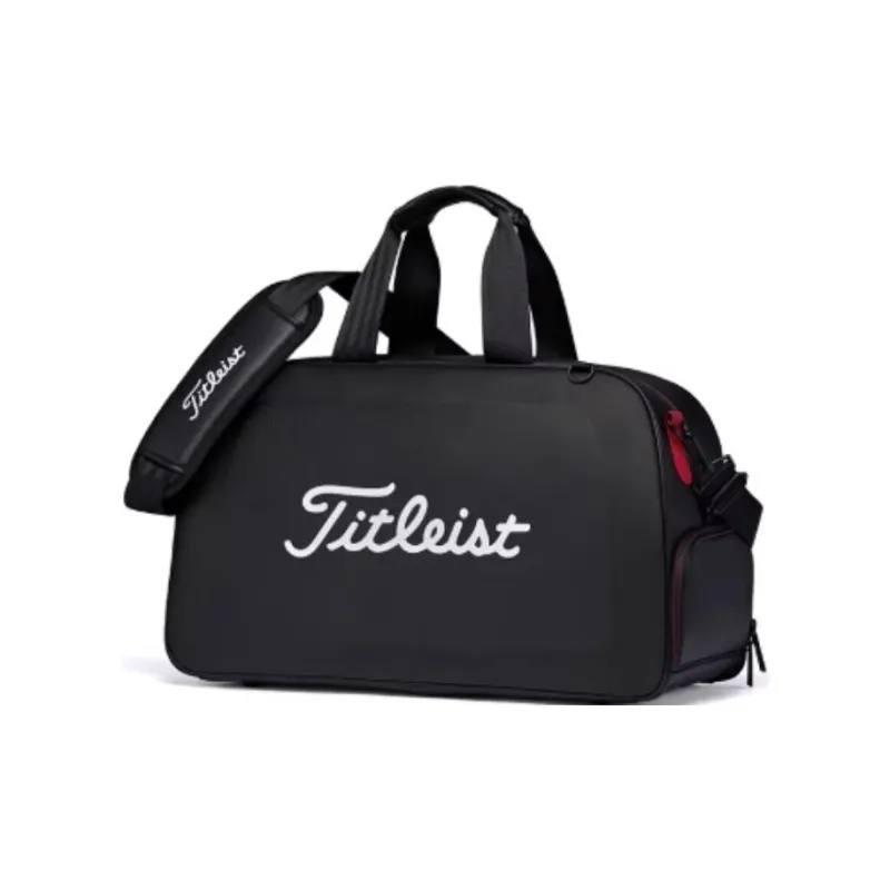 TITLEIST Polyurethane Handbag Unisex Black & Red-0