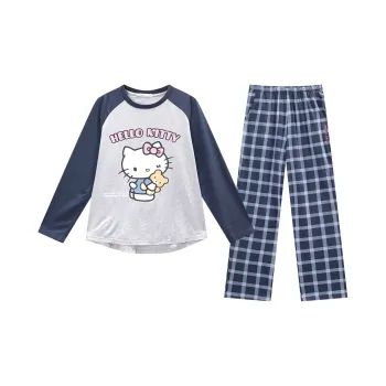 GUKOO x Hello Kitty Sanrio Series Pajama Set Women's Silver Gray